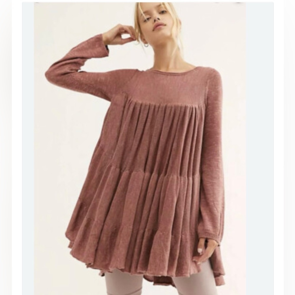 Free People Midnight Ruffles Tunic Sweater